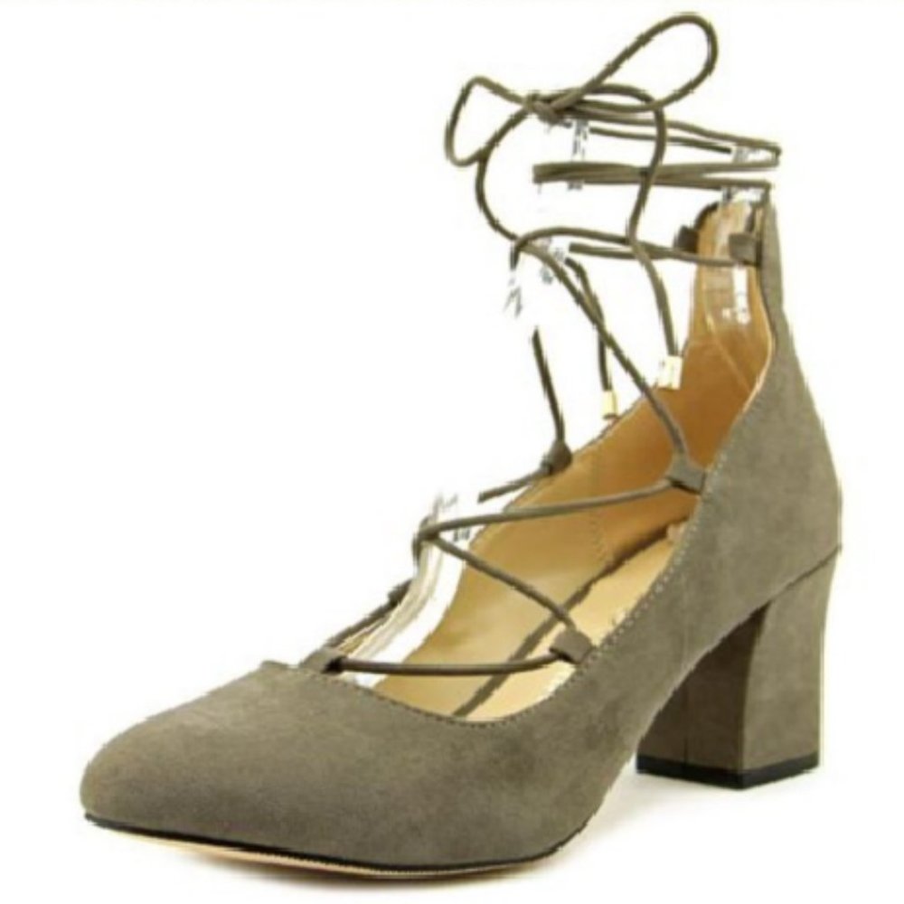 Athena Alexander Faux Gray Strappy Heels Women's Size 8